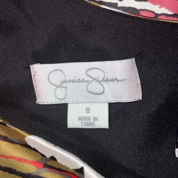 Jessica Simpson funky print dress size 8 - Picture 4 of 4
